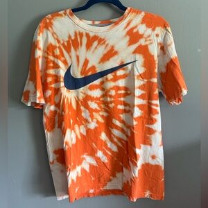 Mens Custom Tie-Dye Orange Nike Tee